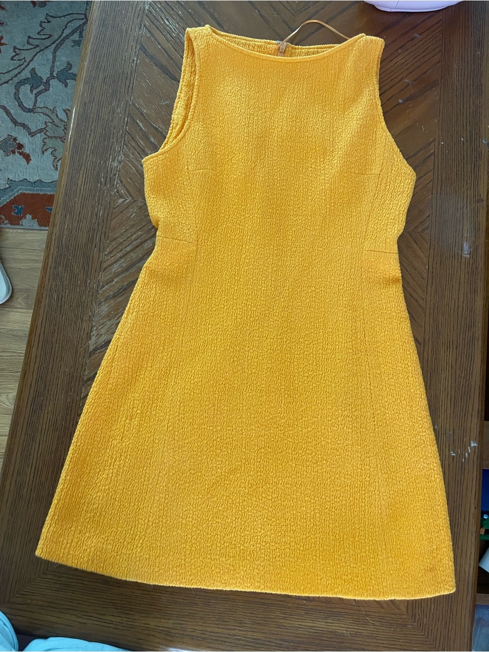 Zara Textured Tank Dress in Bright Orange